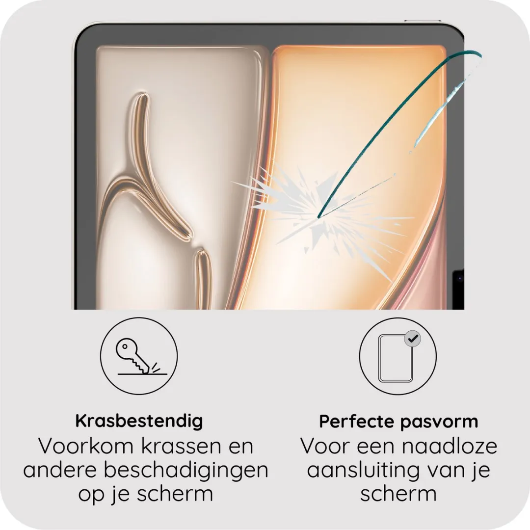 Just in Case Screenprotector iPad Air 11 Glas - 2 Stuks - Transparant - afbeelding 6 van 6