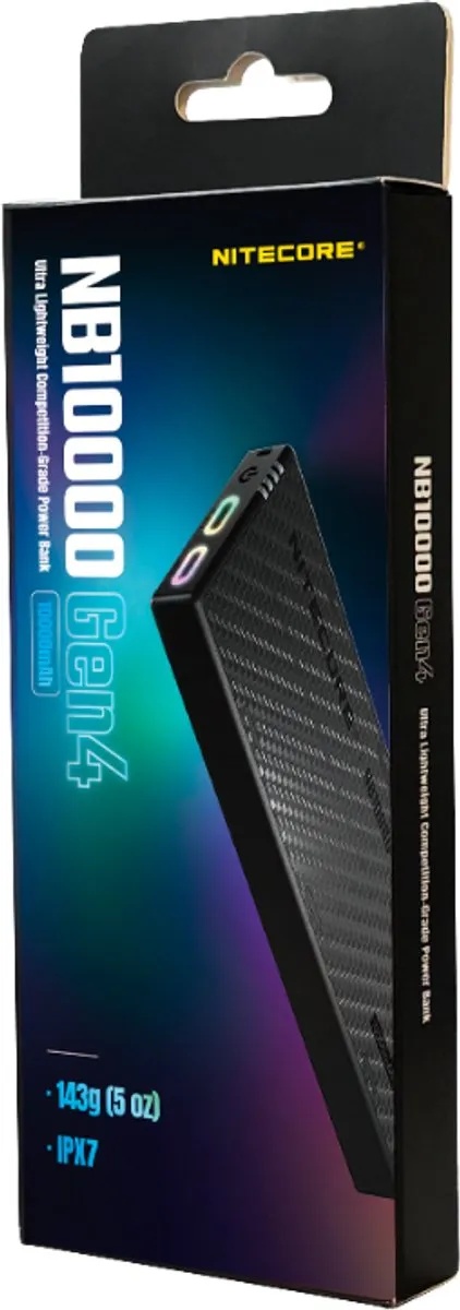 Nitecore NB10000 Gen4 Powerbank 10000mAh - 22.5W - Zwart - afbeelding 6 van 6