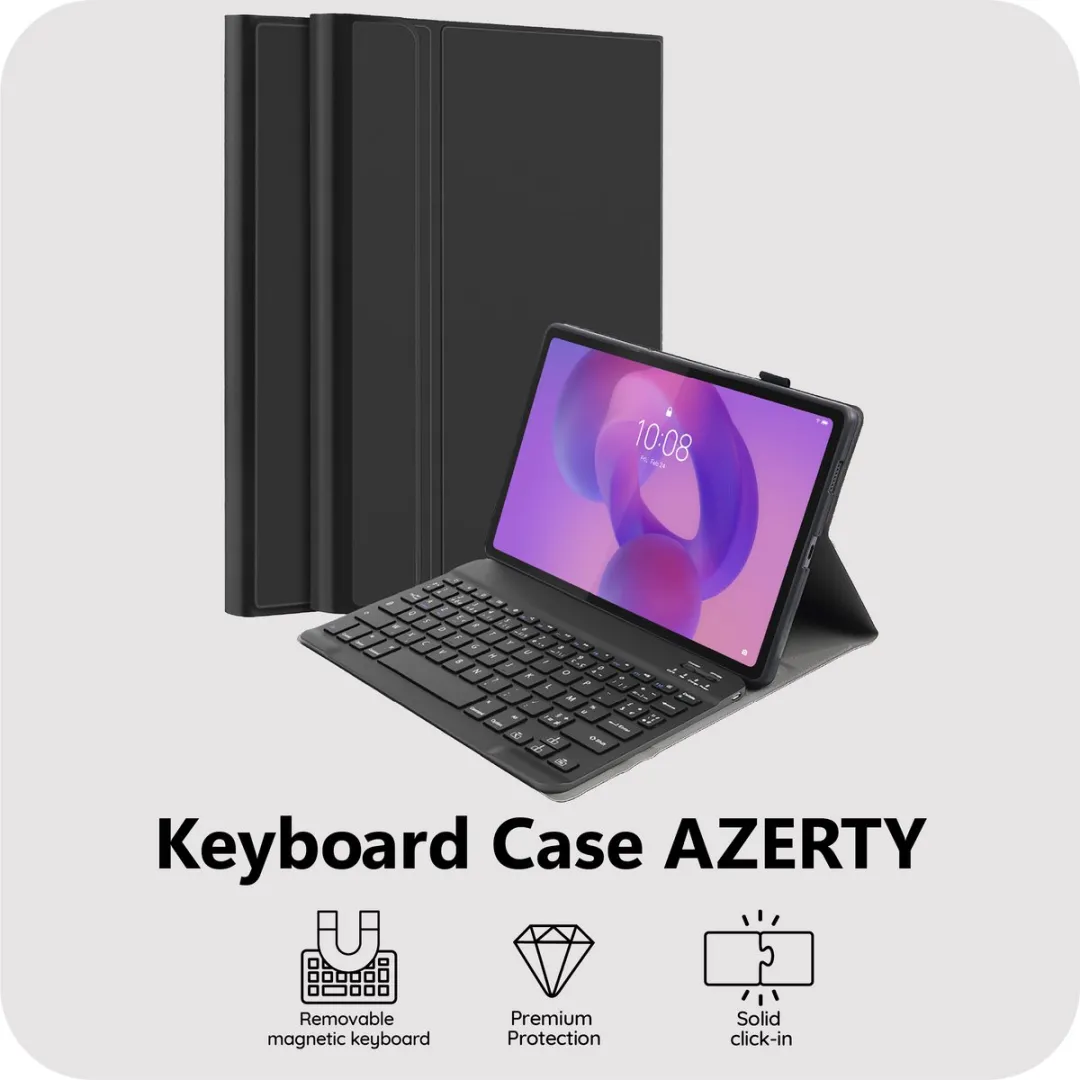 Just in Case TLE2839KB1AY Tablethoes met Toetsenbord - Lenovo Idea Tab Plus 12" - Zwart