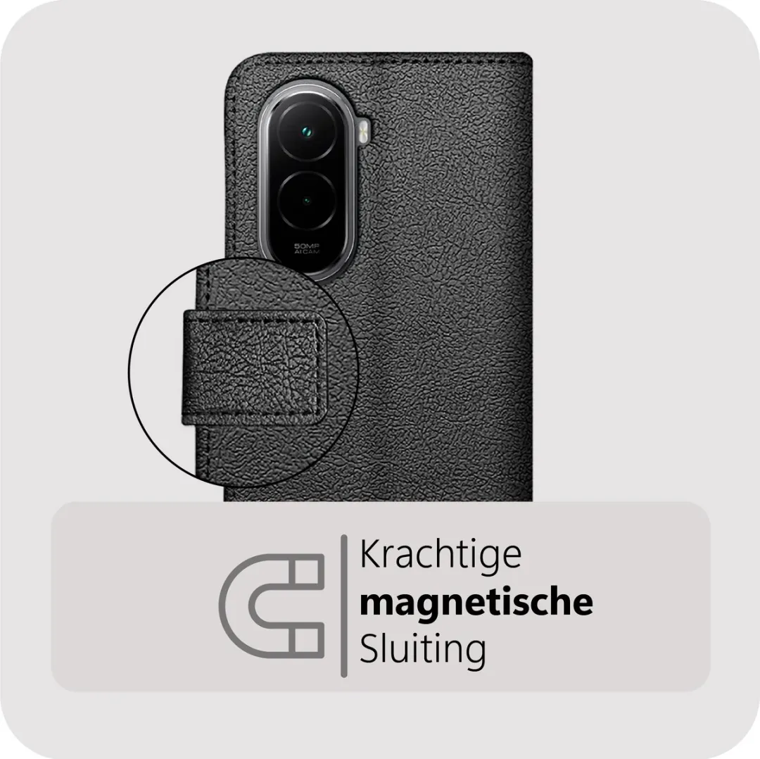 Just in Case Bookcase Classic MXM2814CW1 Hoesje - Xiaomi Poco M6 - 2 Pasjes - Zwart