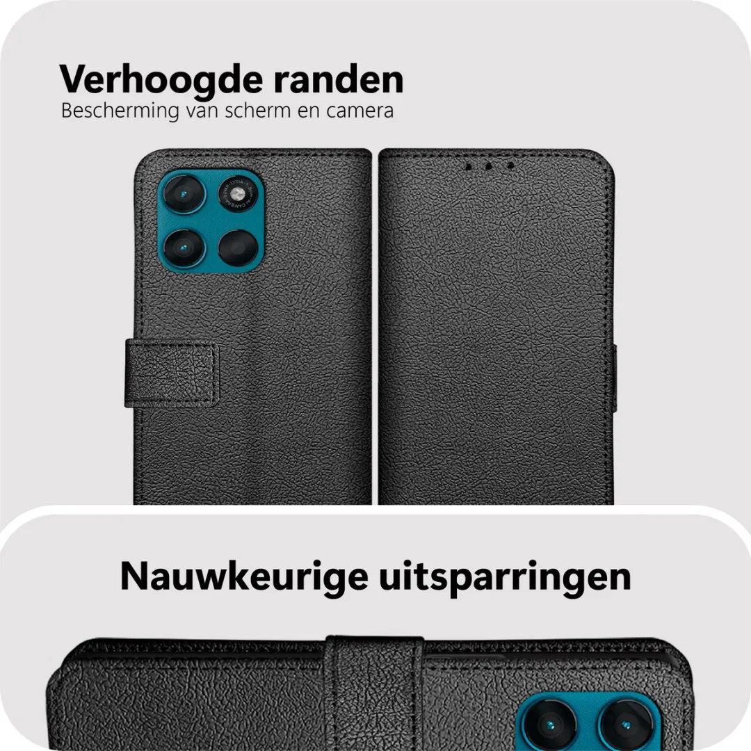 Just in Case Bookcase Classic Moto G57/G67 Power Hoesje - 2 Pasjes - Zwart
