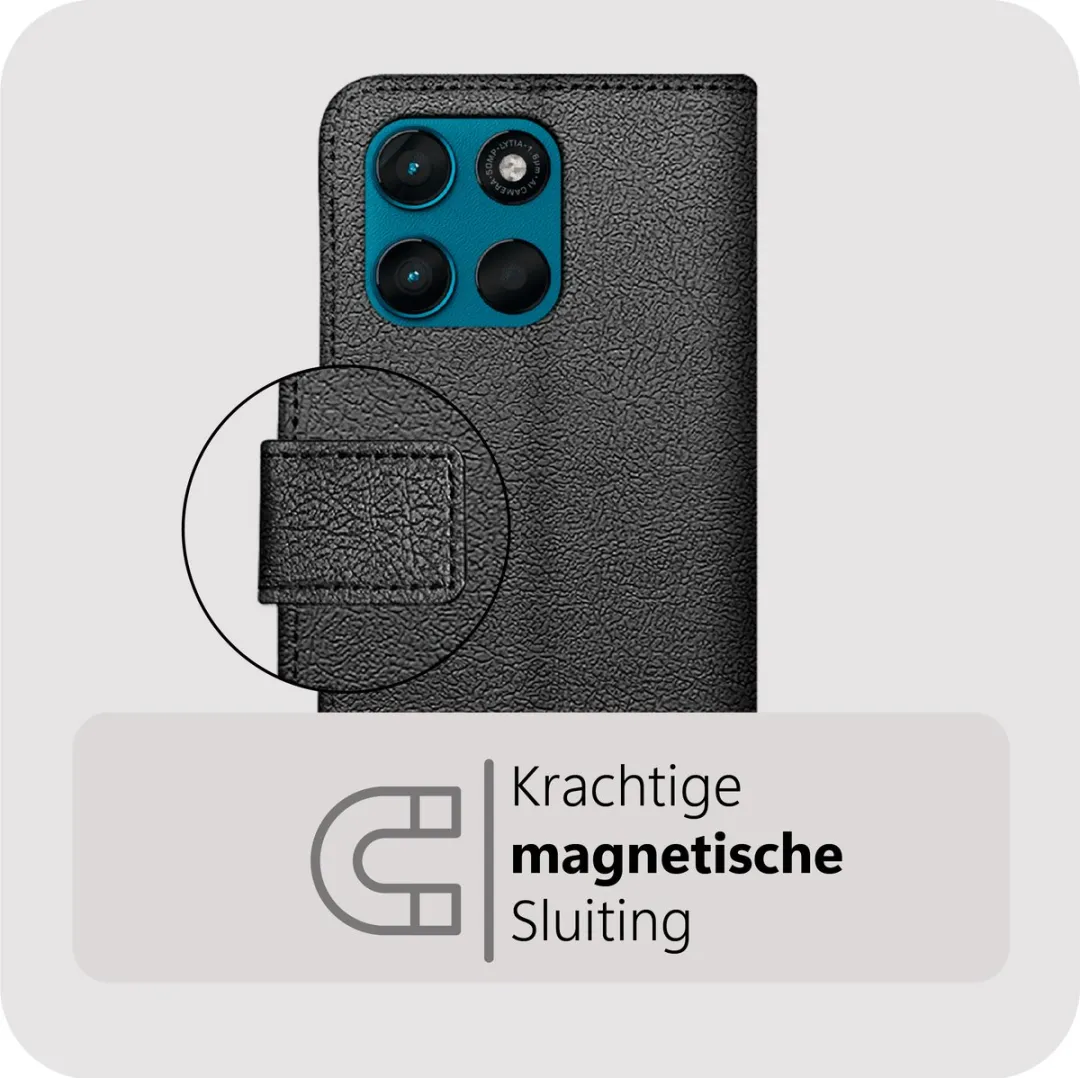 Just in Case Bookcase Classic Moto G57/G67 Power Hoesje - 2 Pasjes - Zwart
