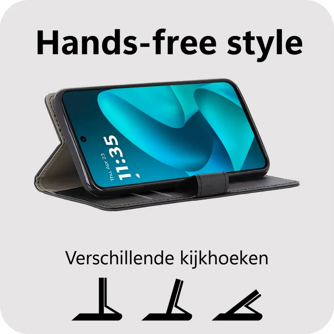 Just in Case Bookcase Classic Moto G57/G67 Power Hoesje - 2 Pasjes - Zwart - afbeelding 6 van 6