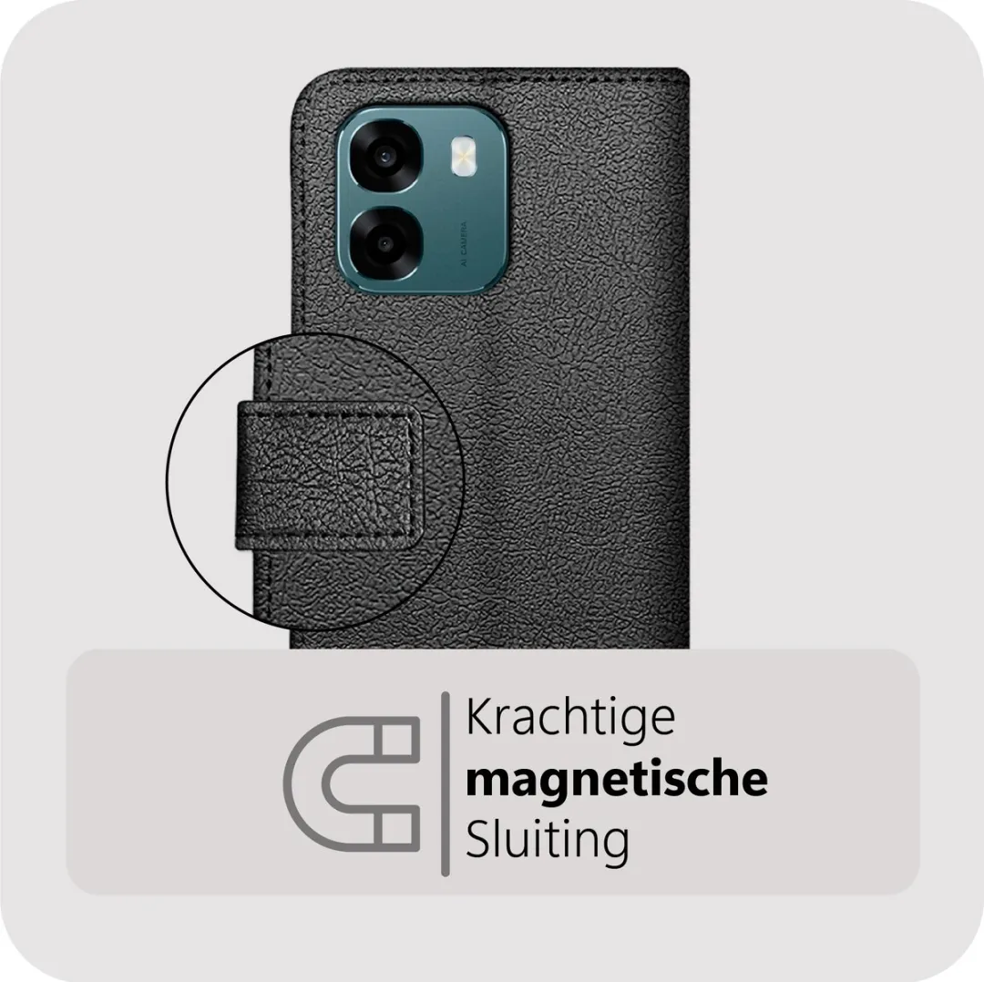 Just in Case Bookcase Classic Oppo A6/A6s Hoesje - Zwart - 2 Pasjes