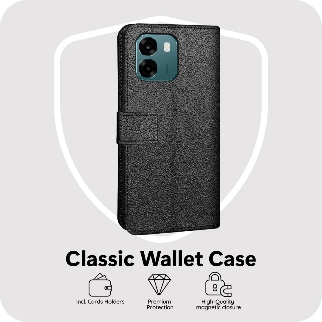 Just in Case Bookcase Classic Oppo A6/A6s Hoesje - Zwart - 2 Pasjes