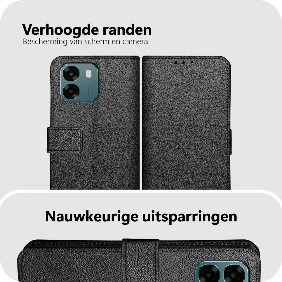 Just in Case Bookcase Classic Oppo A6/A6s Hoesje - Zwart - 2 Pasjes