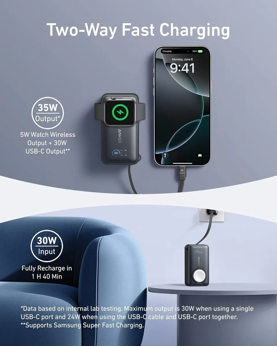 Anker MagGo Powerbank A1657011 - 10.000mAh - 30W - Zwart - afbeelding 6 van 6