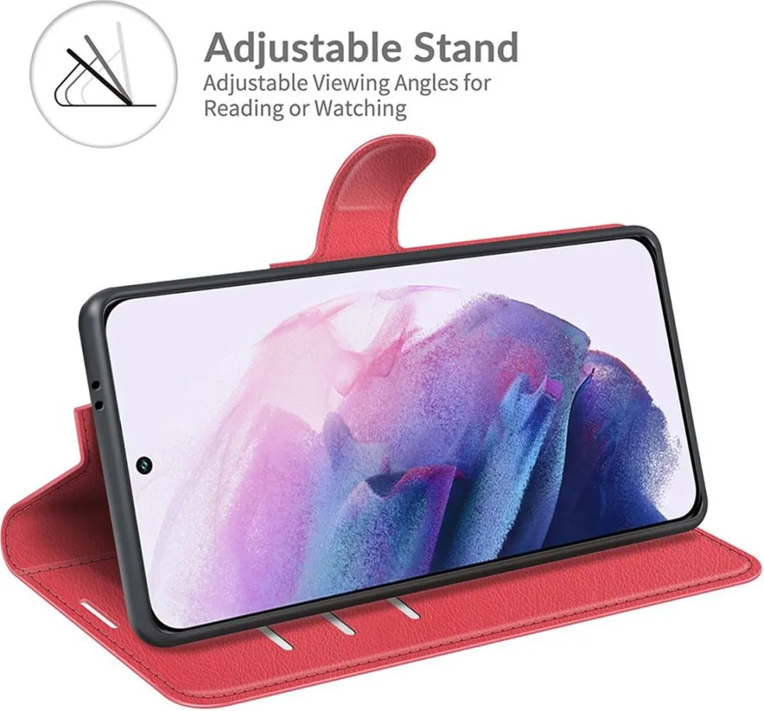 Just in Case Book Hoesje Samsung Galaxy S22 - 4 Pasjes - Rood