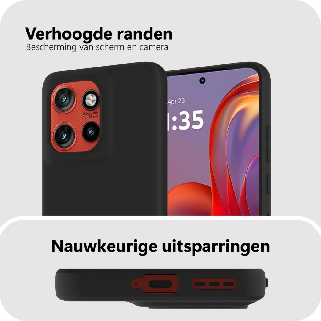 Just in Case Motorola Edge 60 Neo Hoesje met Koord - MMT2825KL1L - Zwart