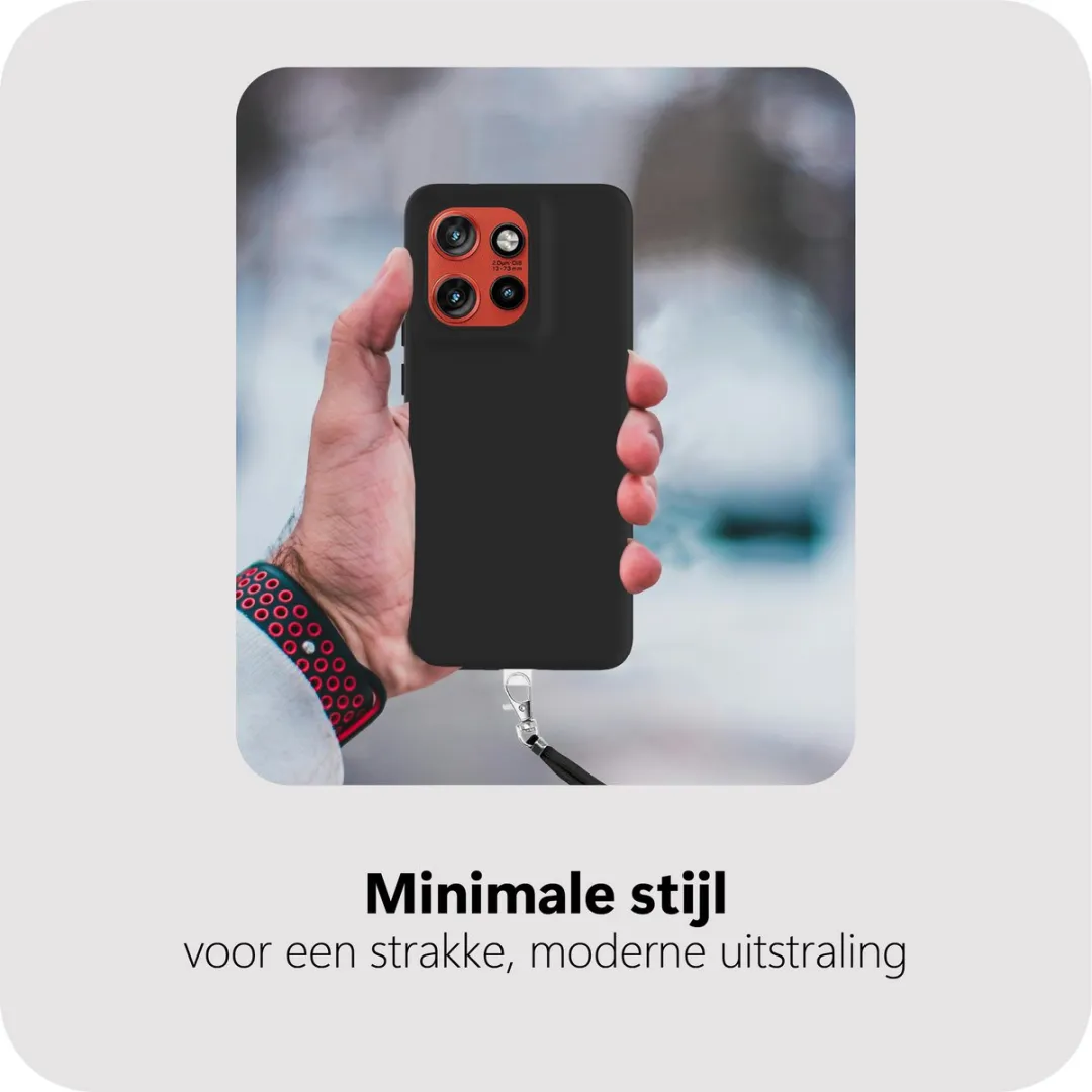 Just in Case Motorola Edge 60 Neo Hoesje met Koord - MMT2825KL1L - Zwart