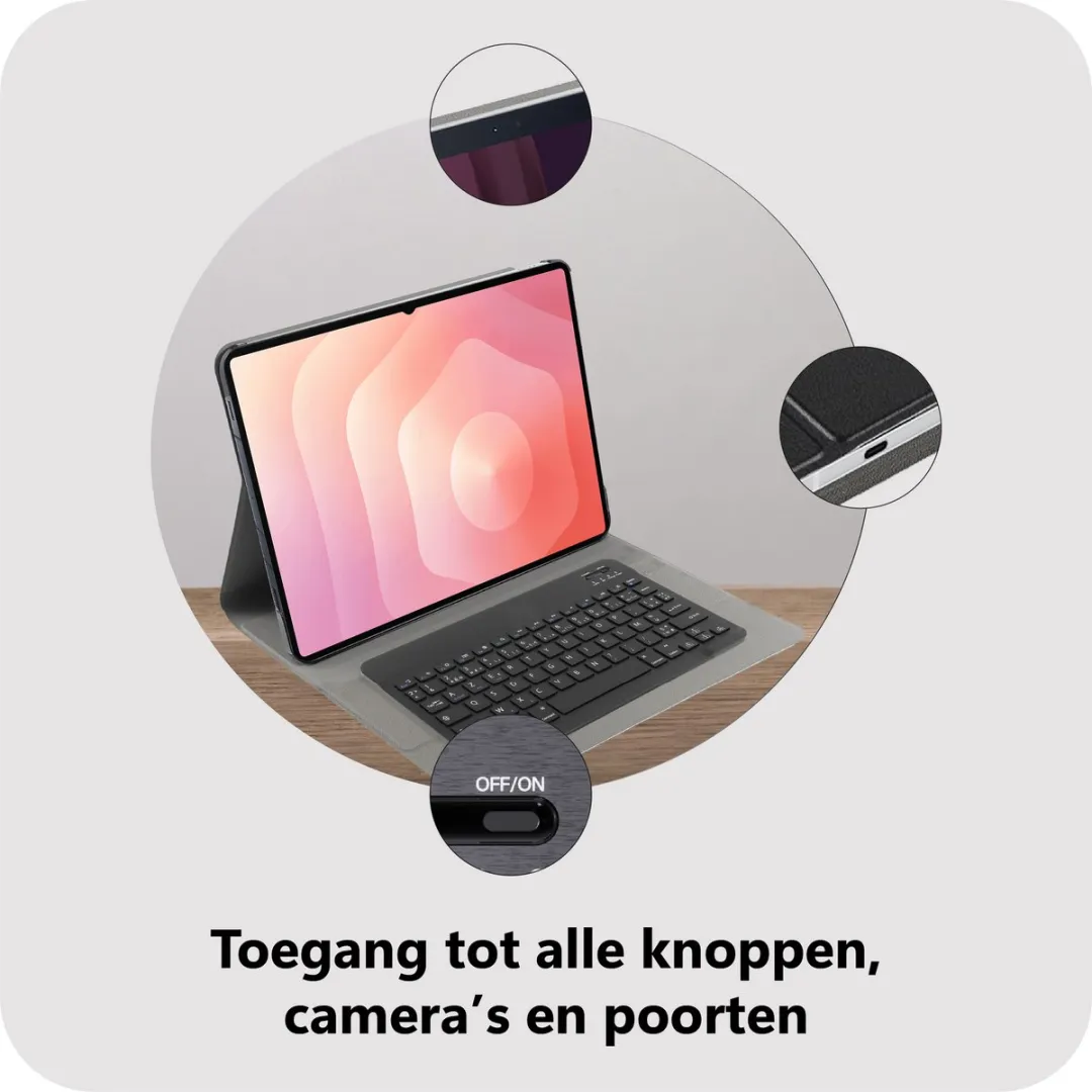 Just in Case TSA2810KB1AY Tablethoes met Toetsenbord - Samsung Galaxy Tab S11 Ultra - Zwart