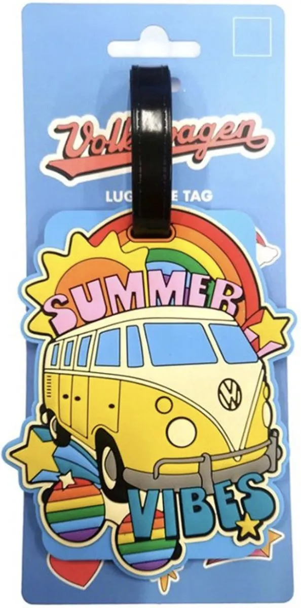 Volkswagen T1 Camper Bus Summer Vibes PVC Bagagelabel