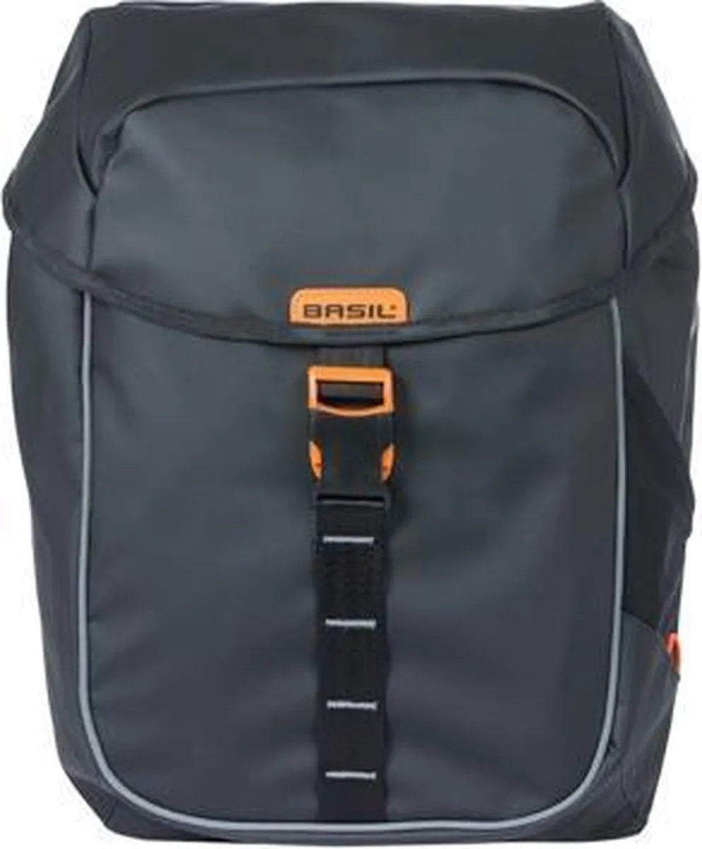 Basil Miles Tarpaulin Dubbele Fietstas - 34L - Zwart/Orange