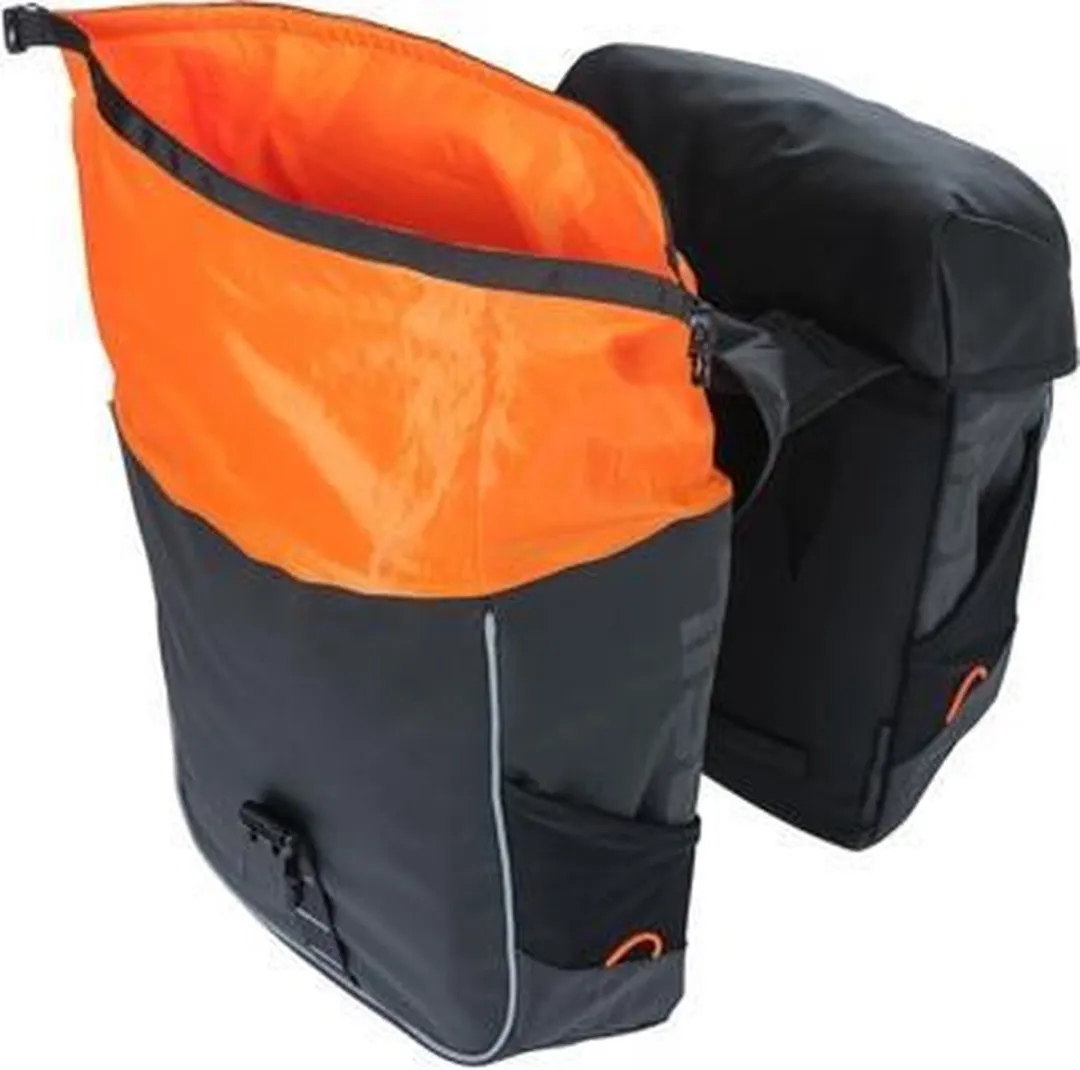 Basil Miles Tarpaulin Dubbele Fietstas - 34L - Zwart/Orange - afbeelding 6 van 6
