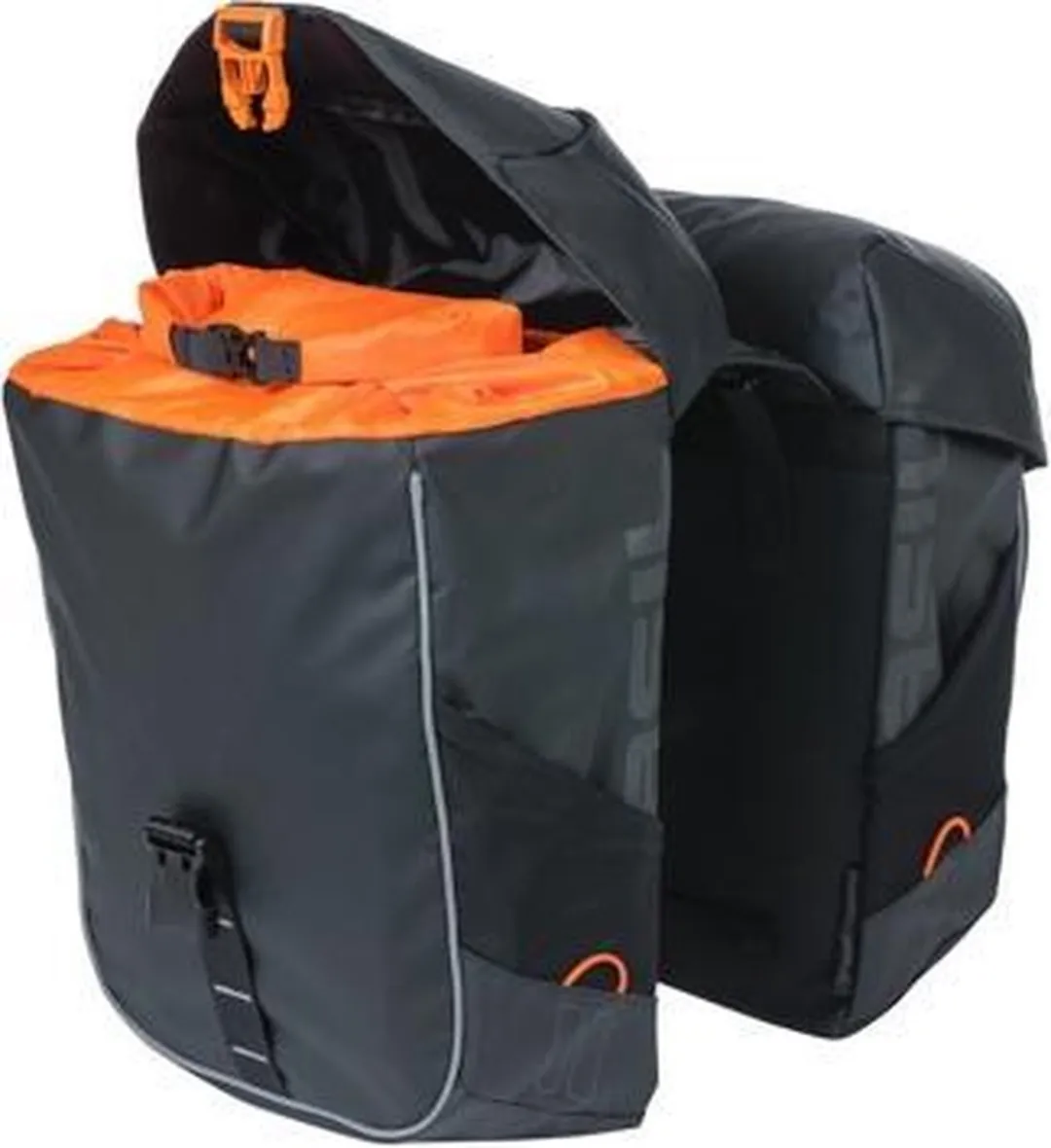 Basil Miles Tarpaulin Dubbele Fietstas - 34L - Zwart/Orange