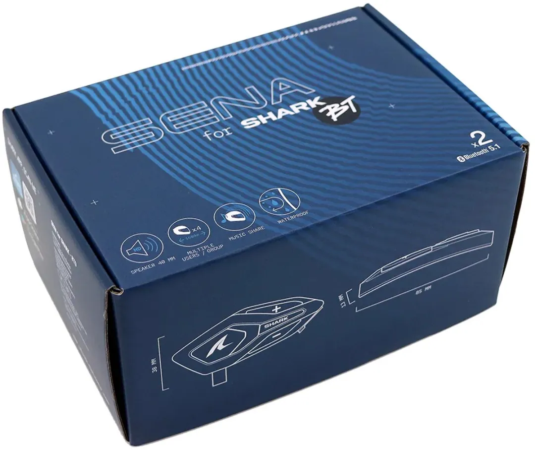 Shark SenaTooth Duo Bluetooth Communicatiesysteem - 2 Stuks