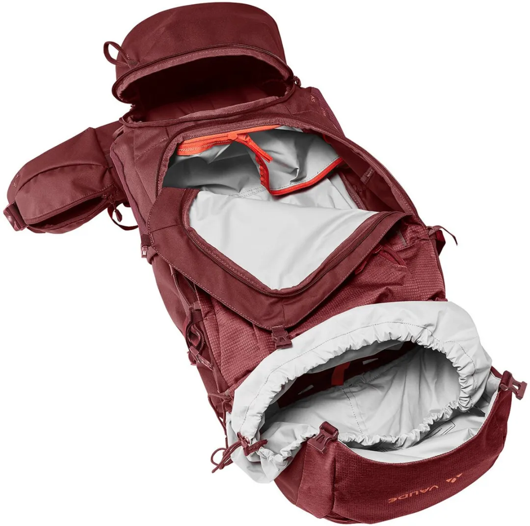 Vaude Women's Asymmetric 48+8 Rugzak 56L - Dark Cherry