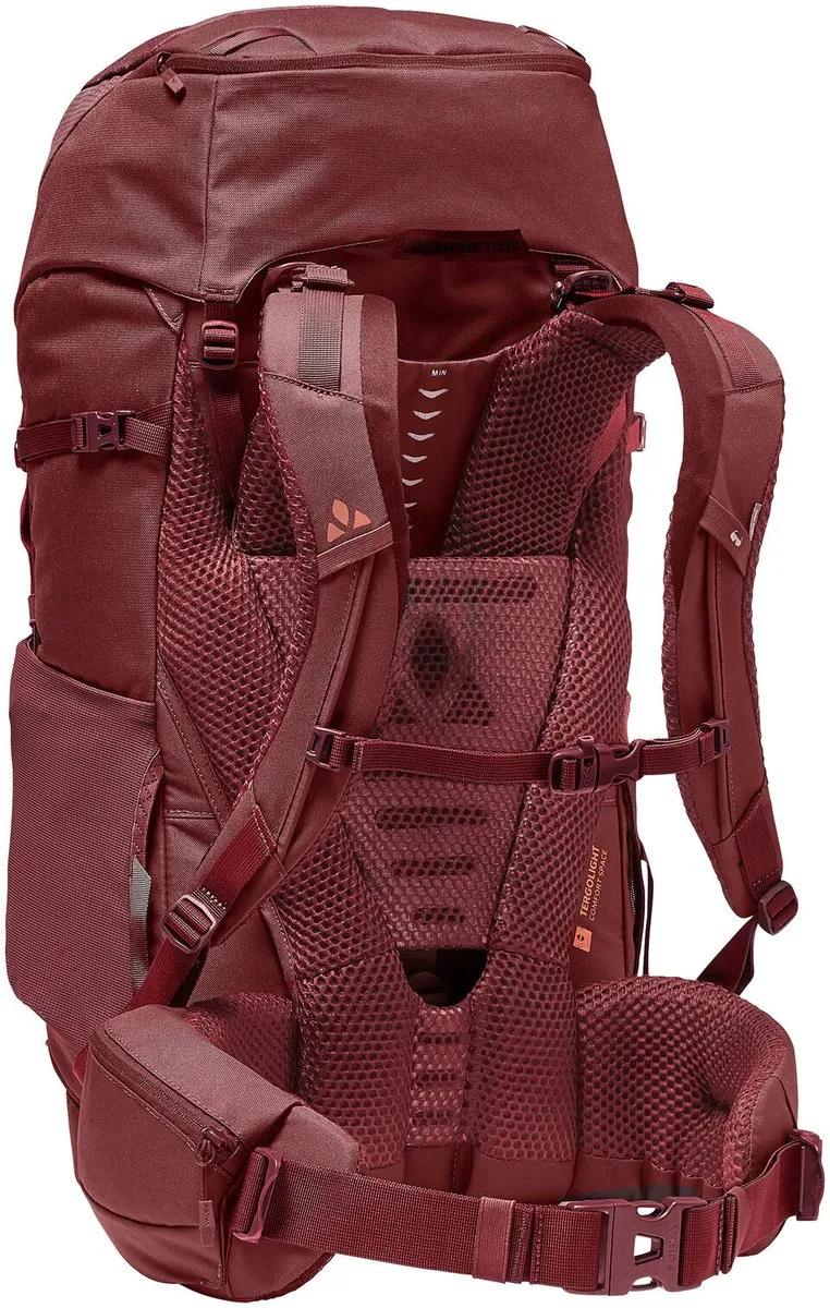 Vaude Women's Asymmetric 48+8 Rugzak 56L - Dark Cherry