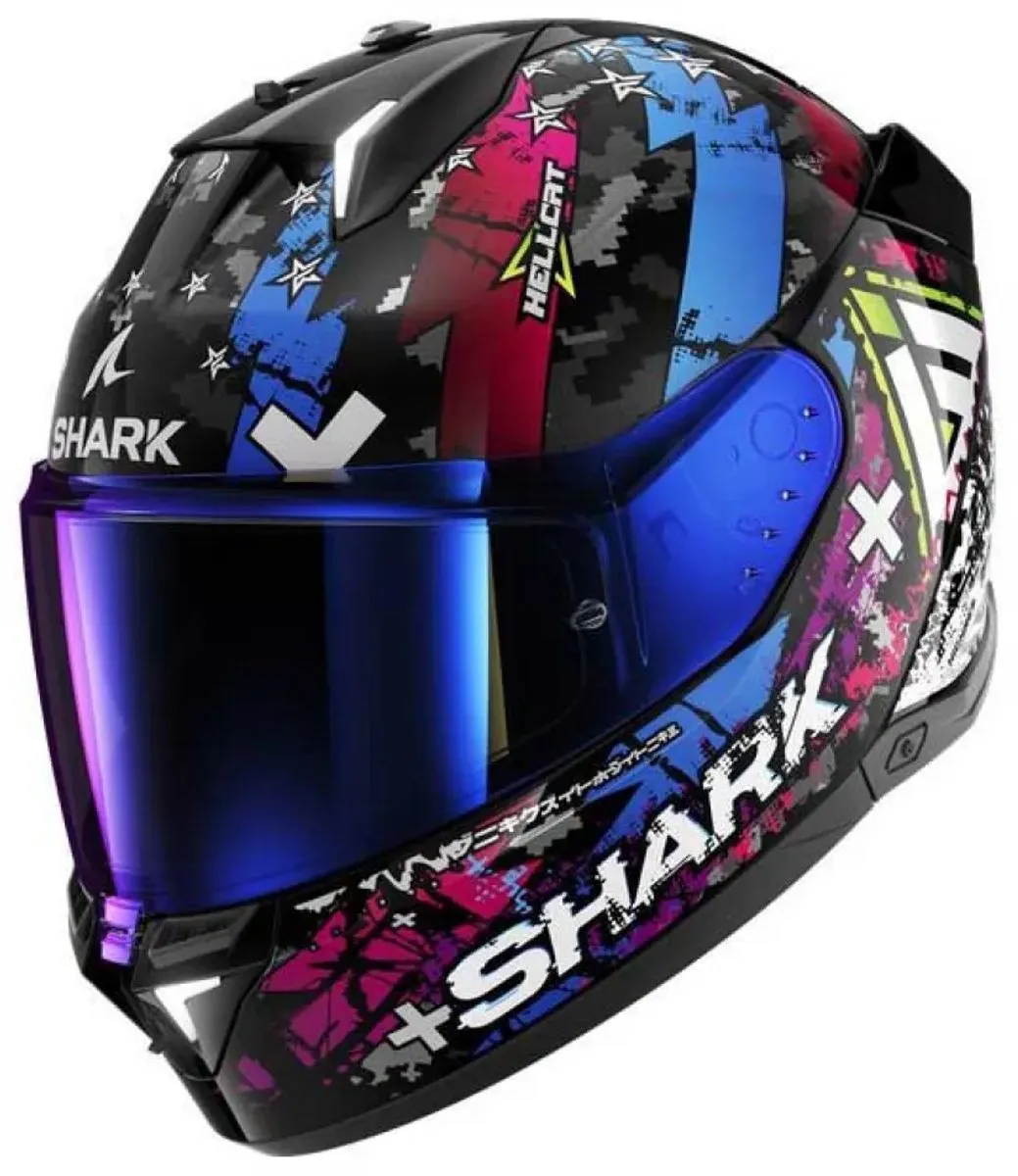 Shark Skwal I3 Hellcat Helm - Maat M - BlauwGrijsRozeWit