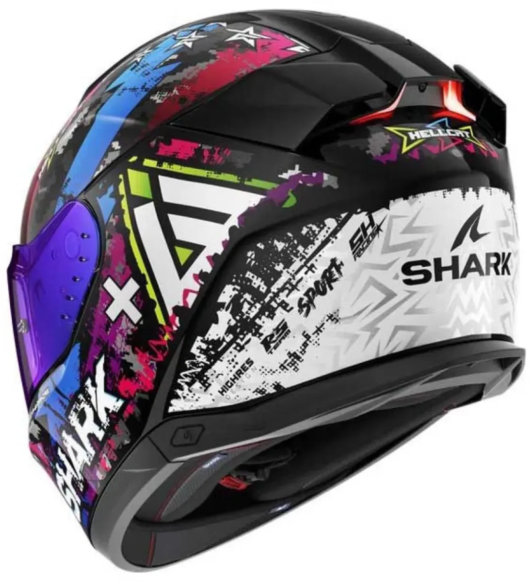 Shark Skwal I3 Hellcat Helm - Maat M - BlauwGrijsRozeWit