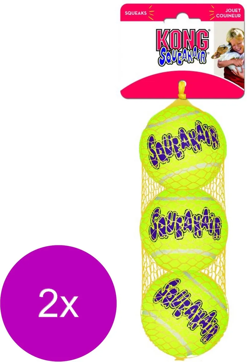 KONG Air Squacker Tennisbal Medium - 6 Stuks