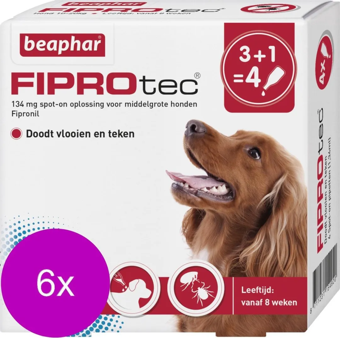 Beaphar Fiprotec Dog Pipetten 6x - 10-20kg
