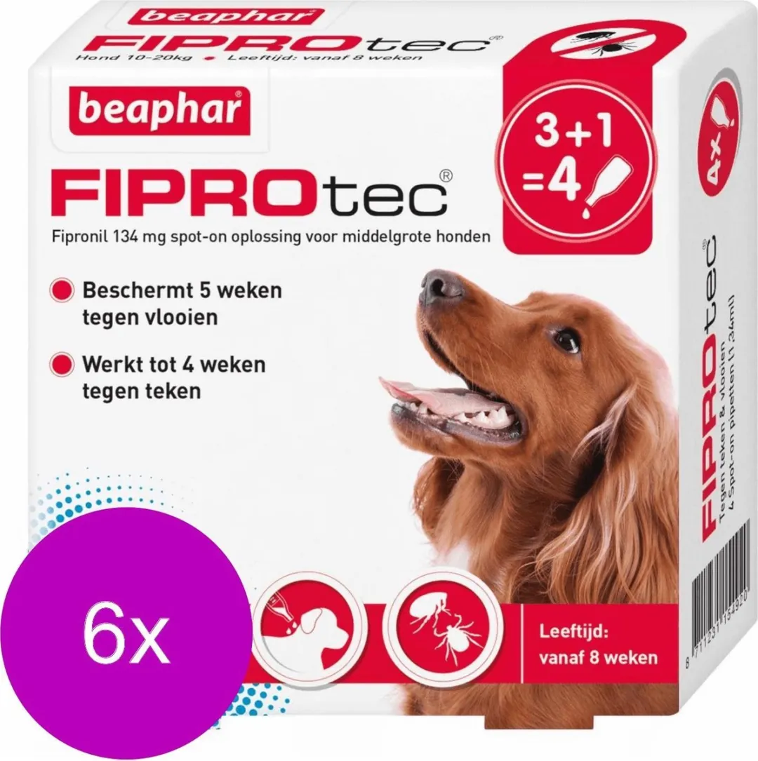 Beaphar Fiprotec Dog Pipetten 6x - 10-20kg
