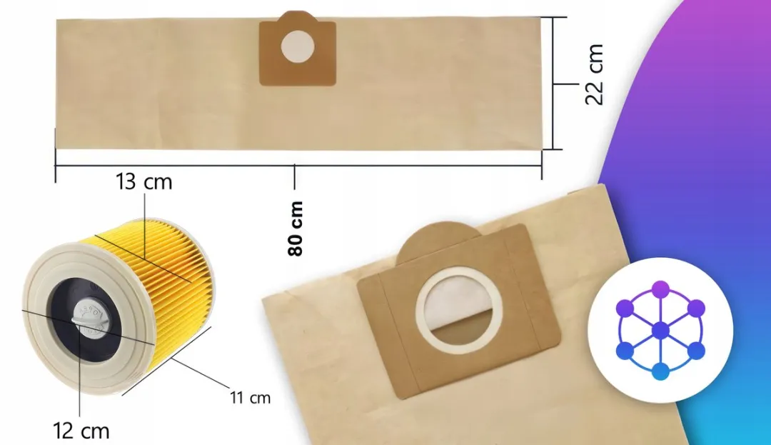 Kärcher WD3/MV3 Stofzuigerzakken - 11 Stuks - 2-laags Papier