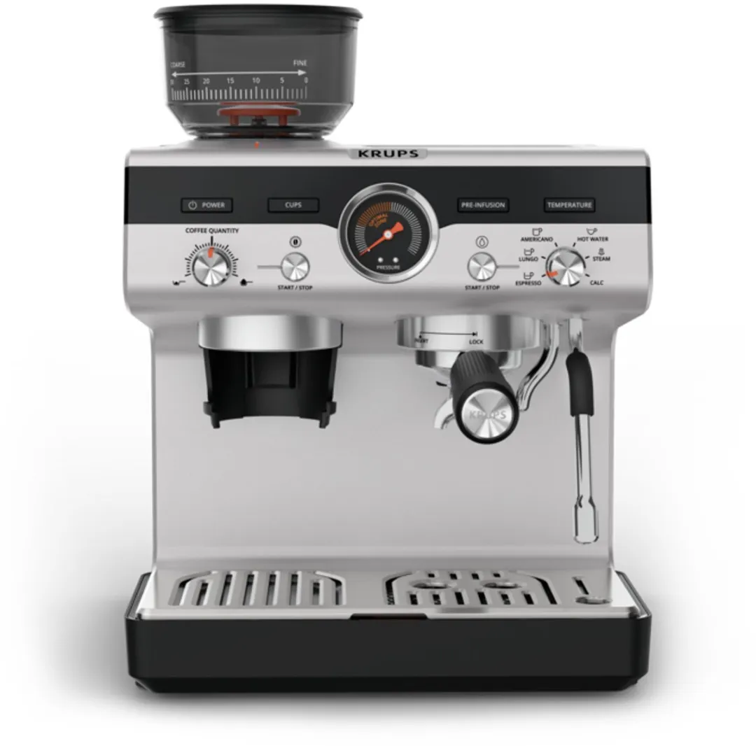 Krups Precision+ XP804T10 Espressomachine - Zwart/RVS