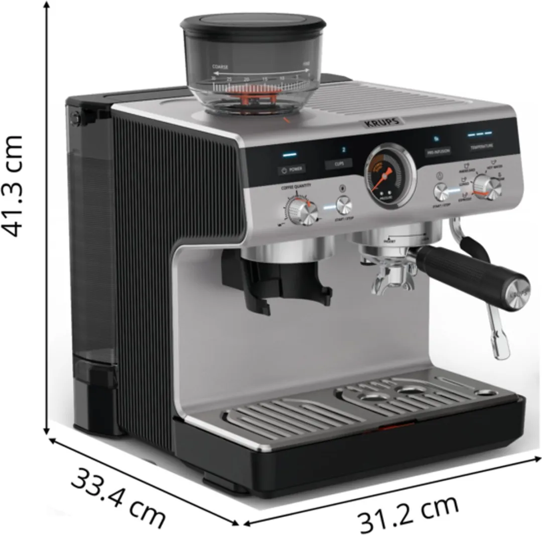Krups Precision+ XP804T10 Espressomachine - Zwart/RVS