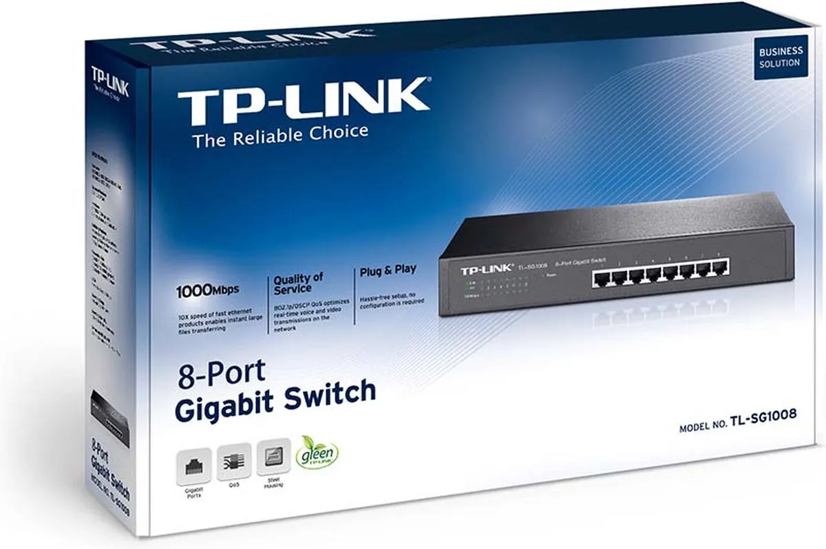 TP-Link TL-SG1008 Unmanaged Netwerkswitch - 8 Poorten
