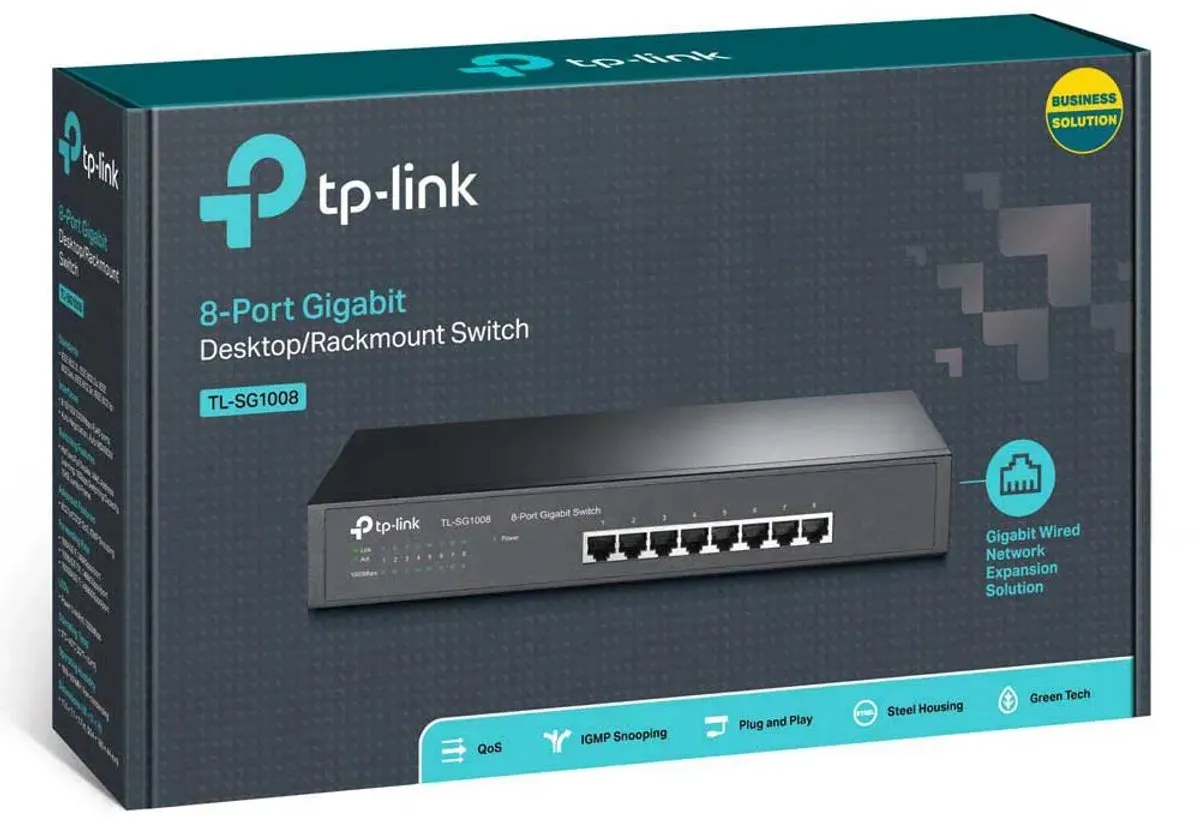 TP-Link TL-SG1008 Unmanaged Netwerkswitch - 8 Poorten