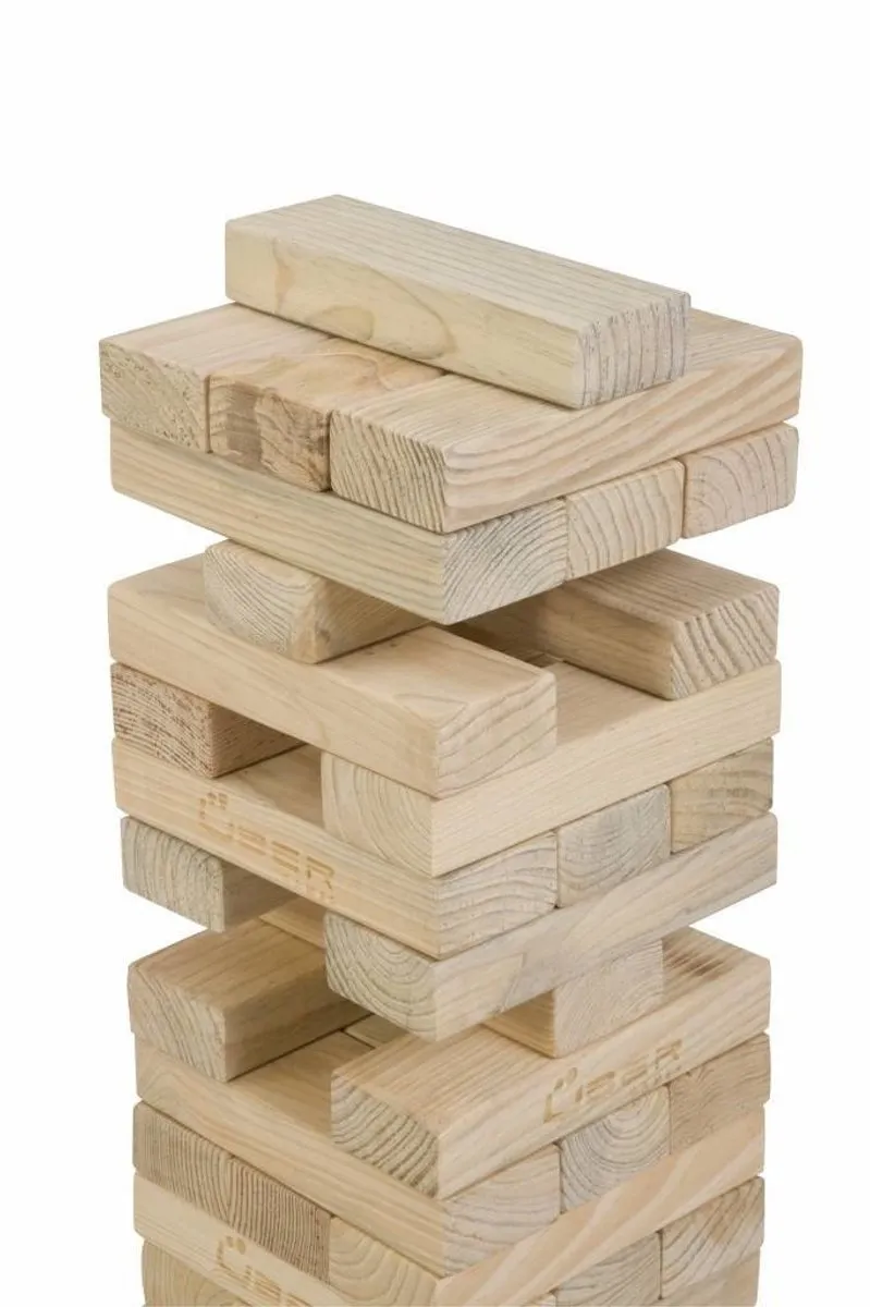 Ubergames Stapeltoren Yen-ga - 56 Stuks - Beige/Zwart