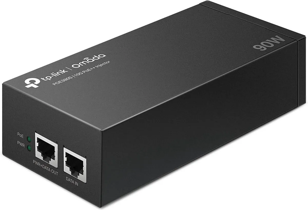 TP-Link Omada POE380S PoE Adapter & Injector - 10 Gigabit - Zwart