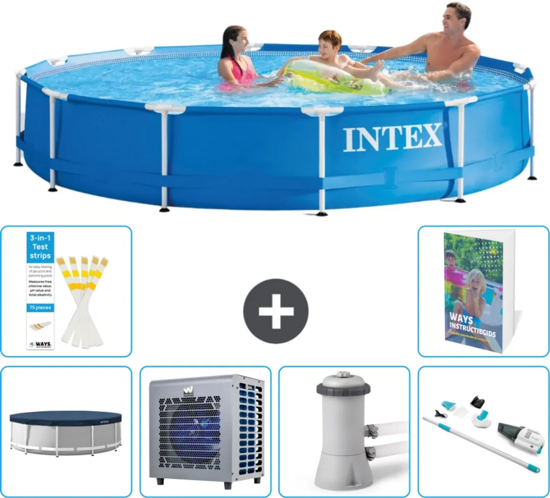 Intex 28210NP-Blauw Rond Frame Zwembad 366x76cm - Blauw - afbeelding 2 van 6