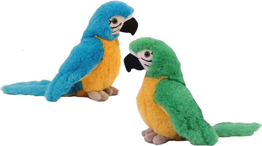 PIA Soft Toys Knuffelpapegaai Set