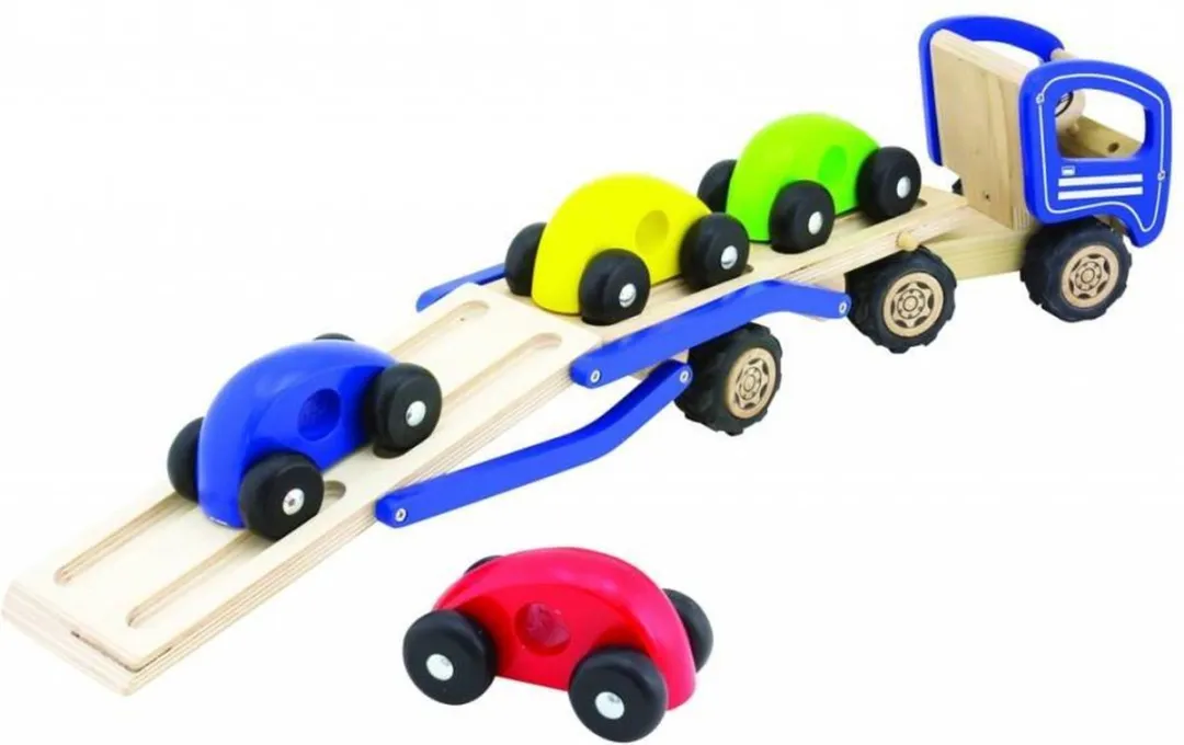 Pintoy Car Transporter 8852031145067 - Blauw/Rood/Geel