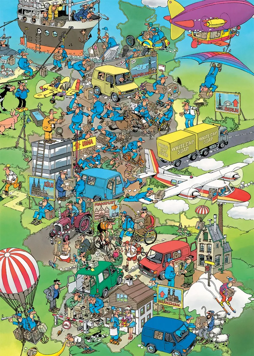 Jan van Haasteren Oldtimer Pakketstress Legpuzzel - 1000 Stuks - Meerkleurig