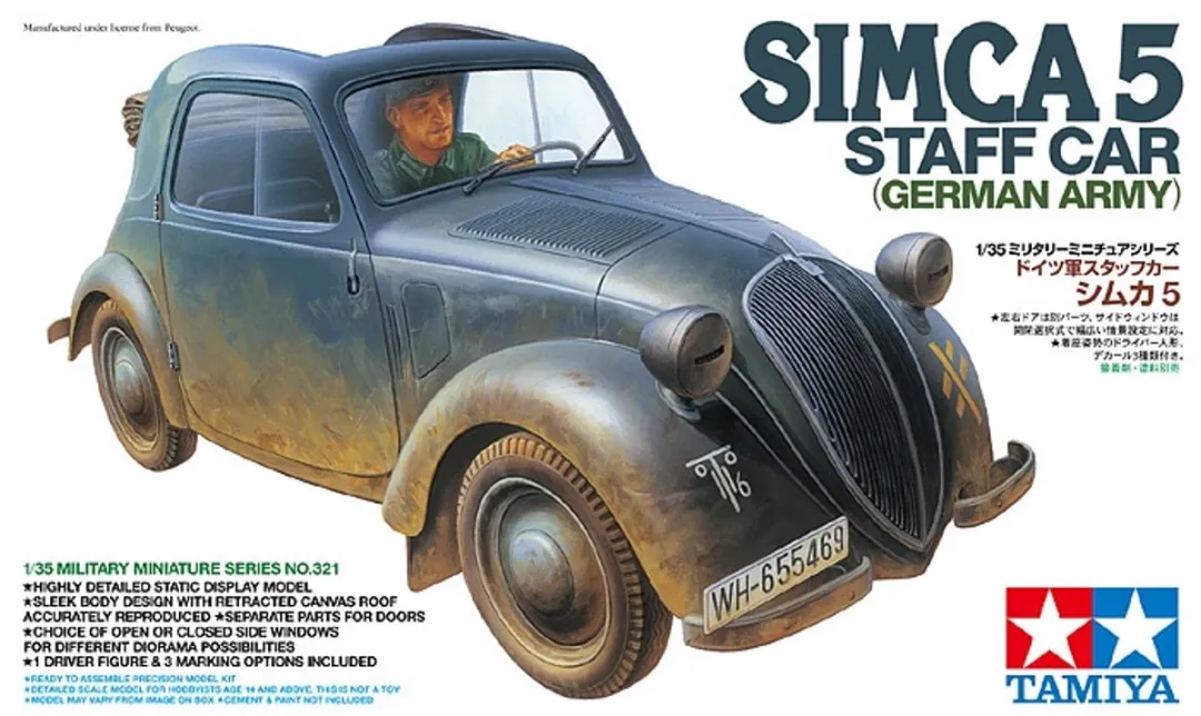 Tamiya 35321 German Simca S5 Staff Car Modelbouwpakket - 1:35 - Multi