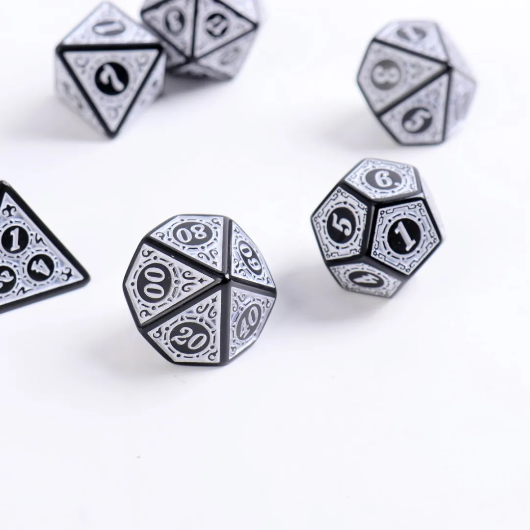 Lapi Toys D&D Dobbelstenen Set 7-delig - Acryl - Wit/Zwart
