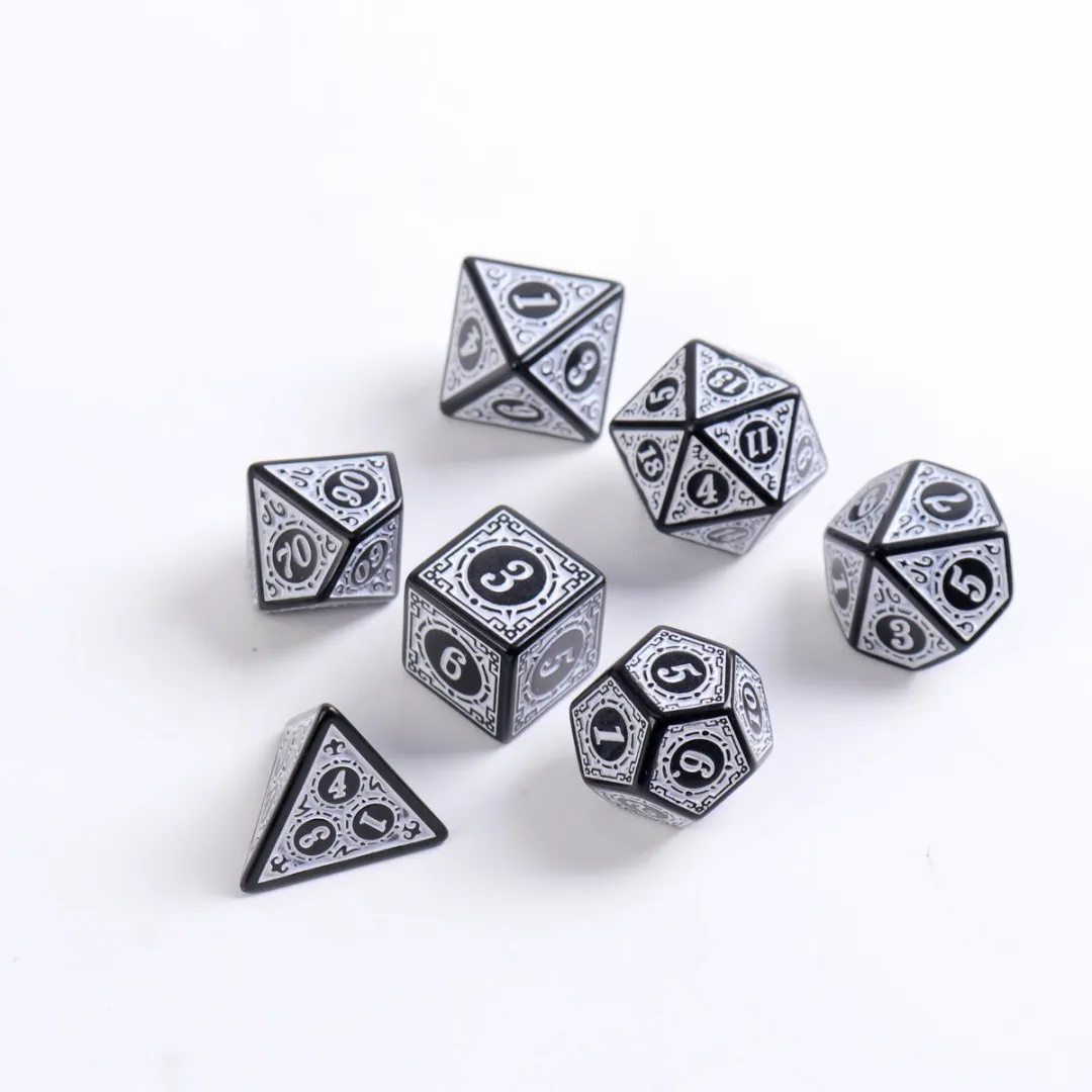 Lapi Toys D&D Dobbelstenen Set 7-delig - Acryl - Wit/Zwart