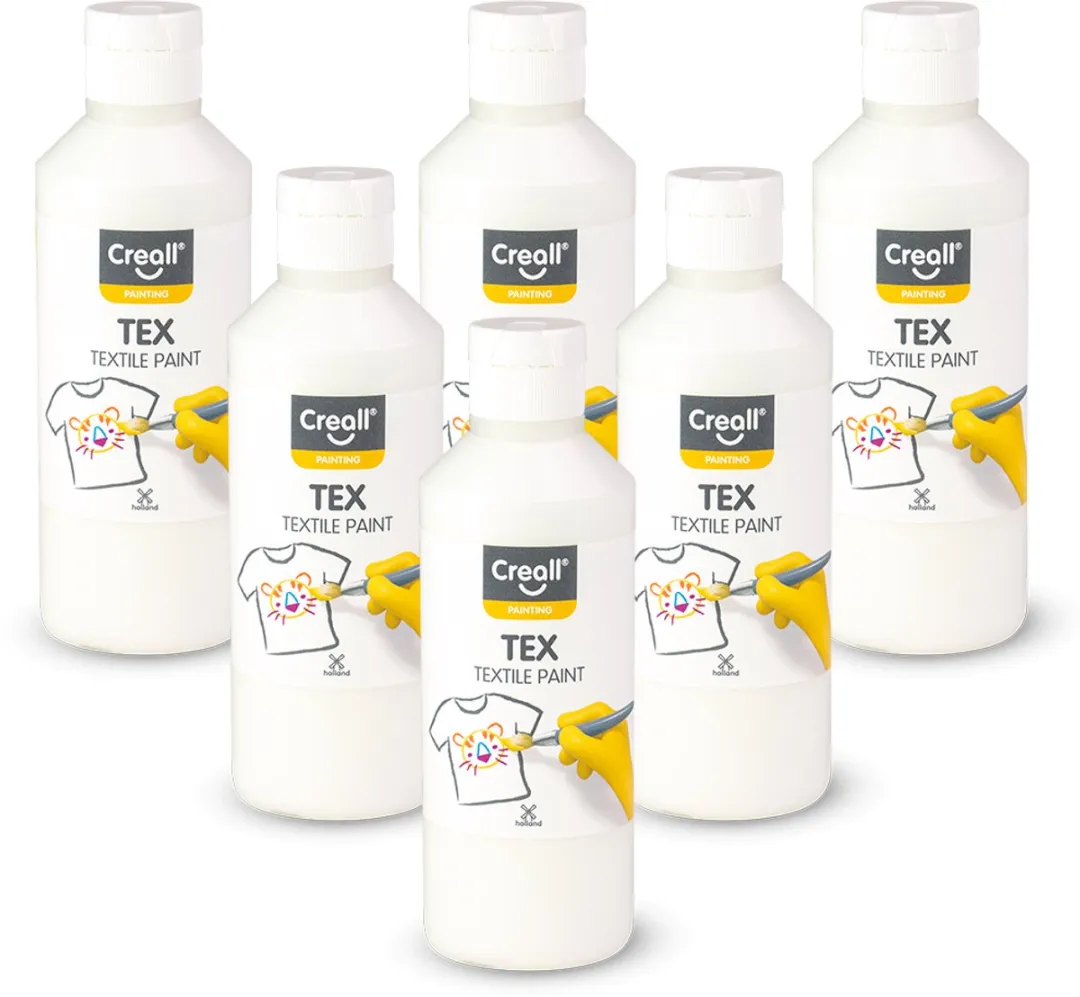 Creall Textielverf Wit - 6x250ml - Machinewasbaar