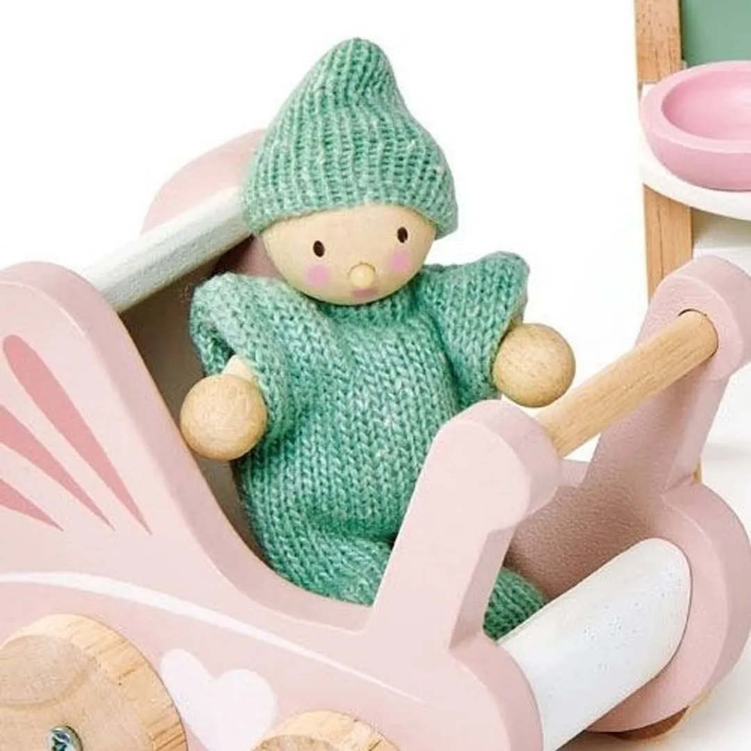 Tender Leaf Toys Poppenhuis Meubeltjes Babykamer - Groen/Rood