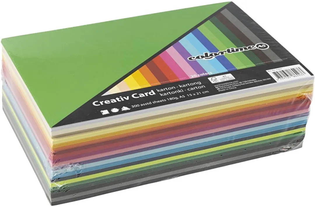 Colortime Creativ Karton A5 Multicolor - 300 Vel