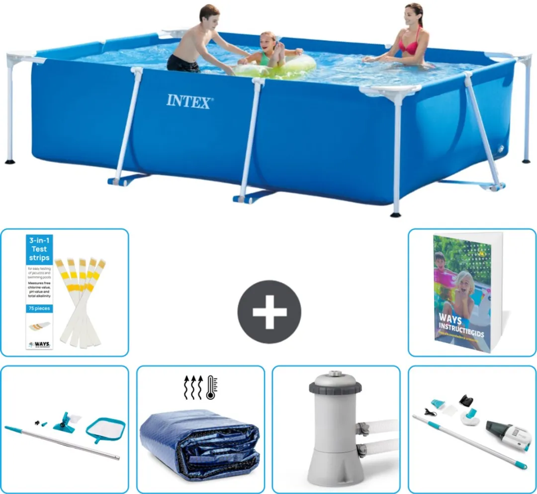 Intex Rechthoekig Frame Zwembad 300x200x75cm Blauw