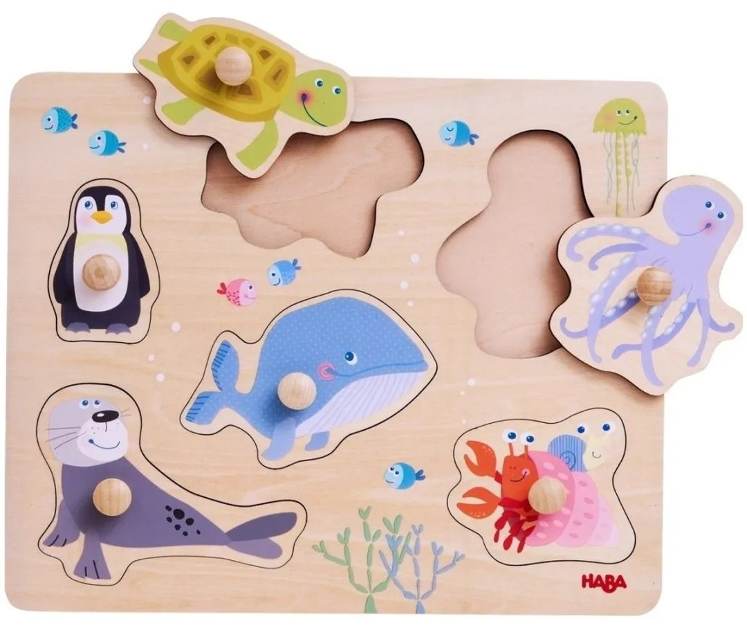 Haba Zeedieren Inlegpuzzel 6 Stuks - 1+ Jaar - Meerdere kleuren