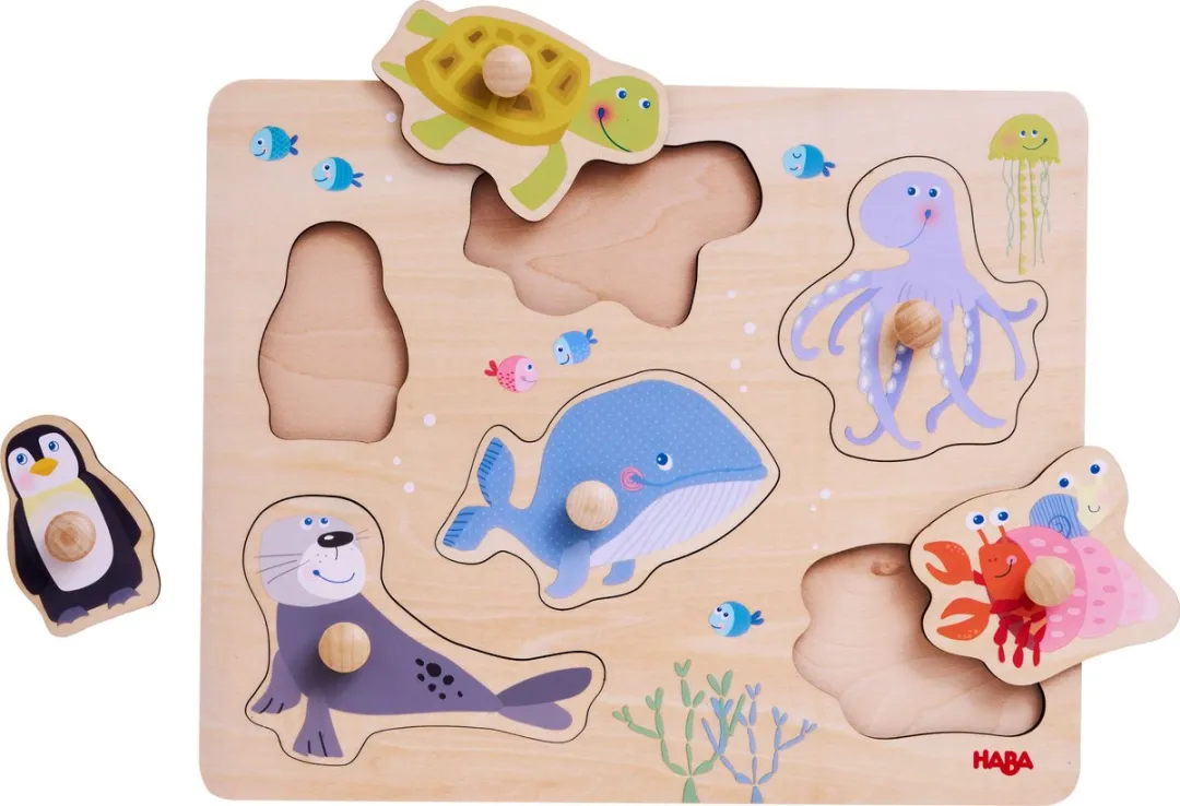 Haba Zeedieren Inlegpuzzel 6 Stuks