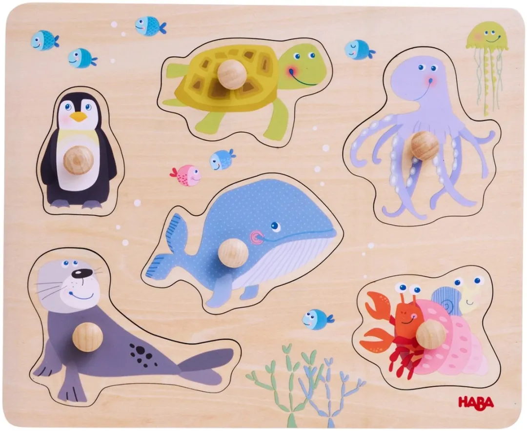 Haba Zeedieren Inlegpuzzel 6 Stuks - 1+ Jaar - Meerdere kleuren