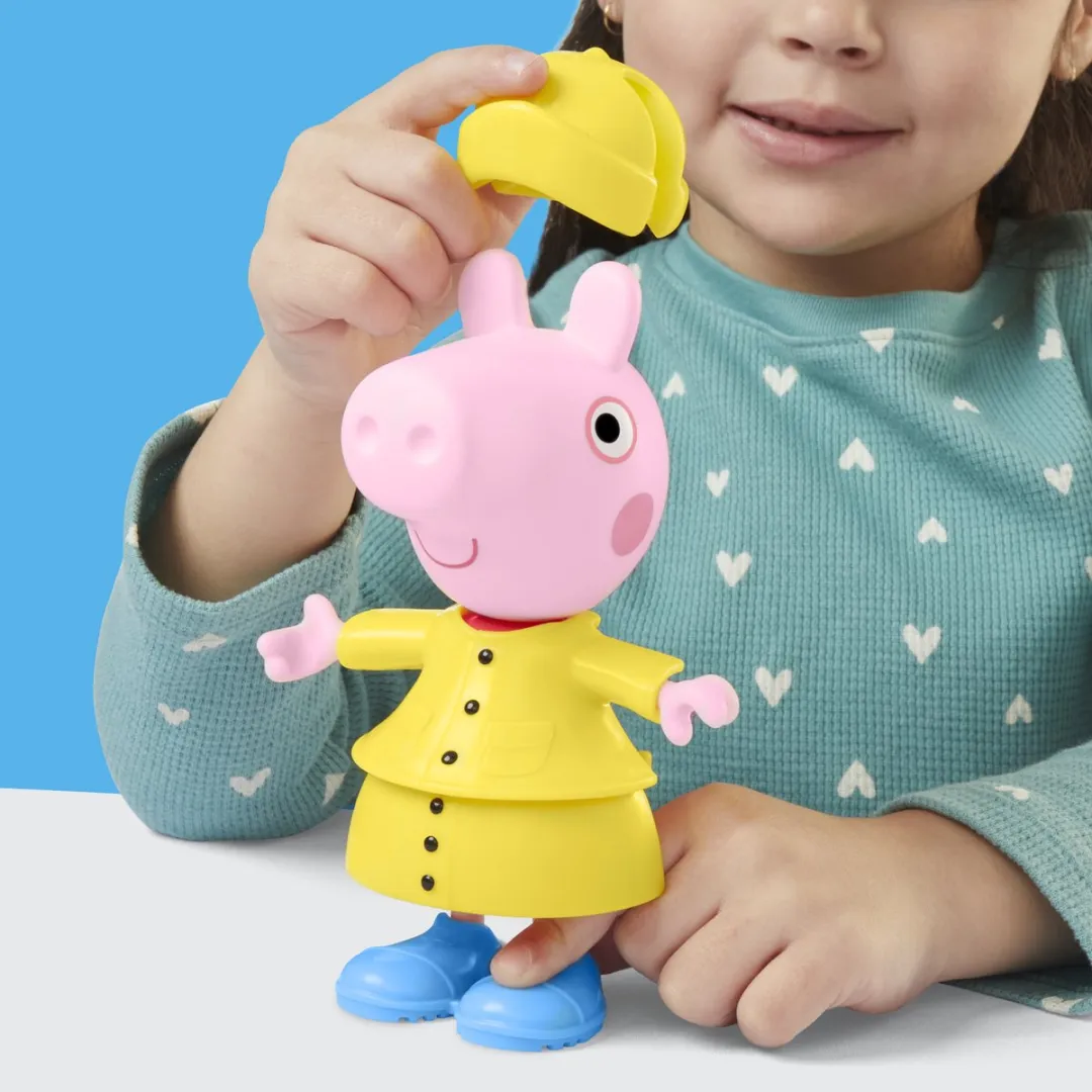 Hasbro Peppa Pig Regendag-aankleedfiguur 15cm - Roze