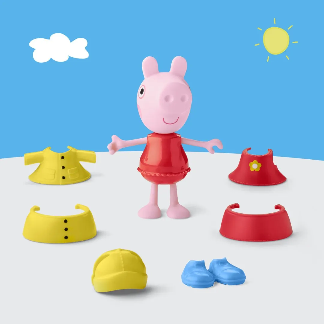 Hasbro Peppa Pig Regendag-aankleedfiguur 15cm - Roze